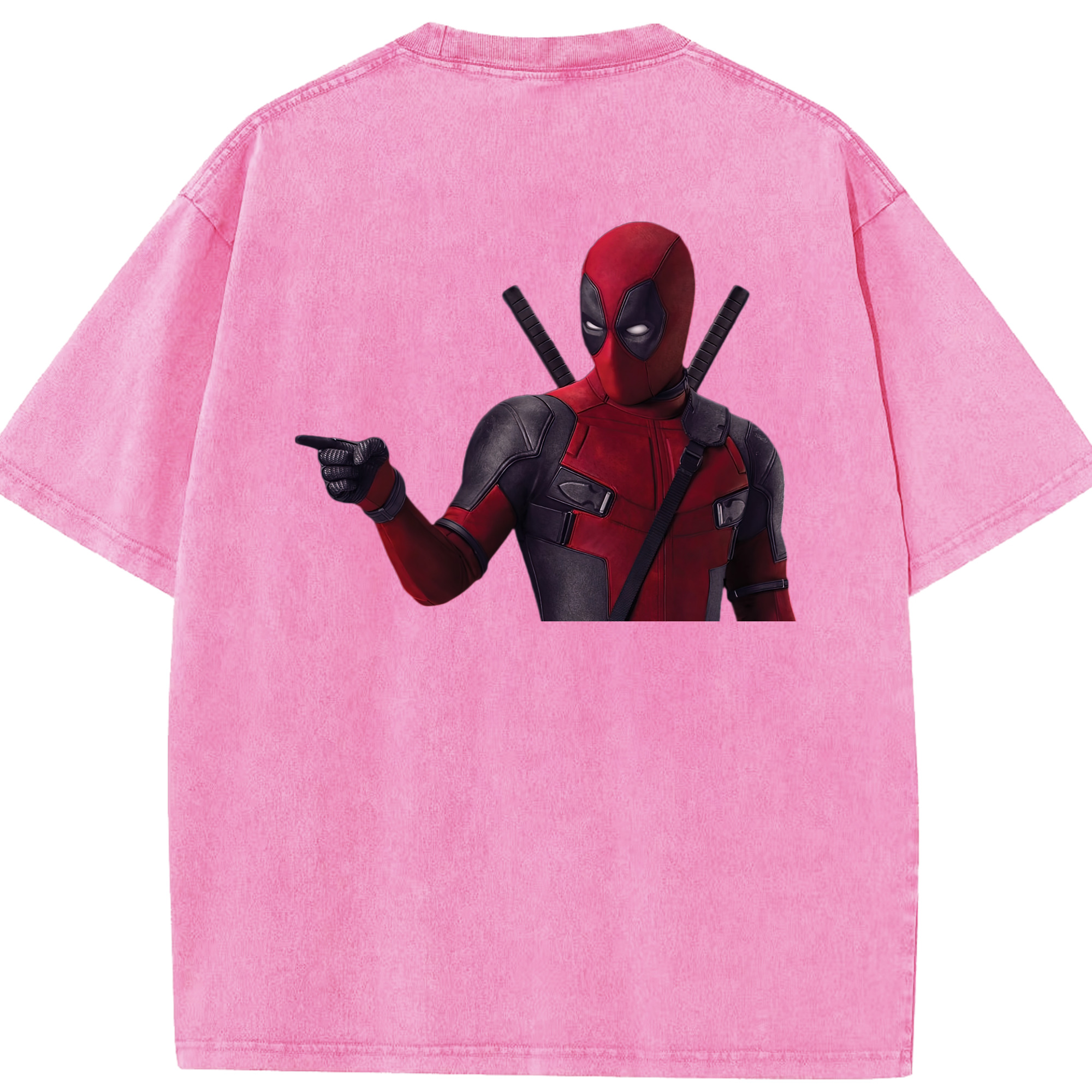 （画像用） Deadpool デッドプール 綿100% ヴィンテージ風 半袖Tシャツ（背面プリント）